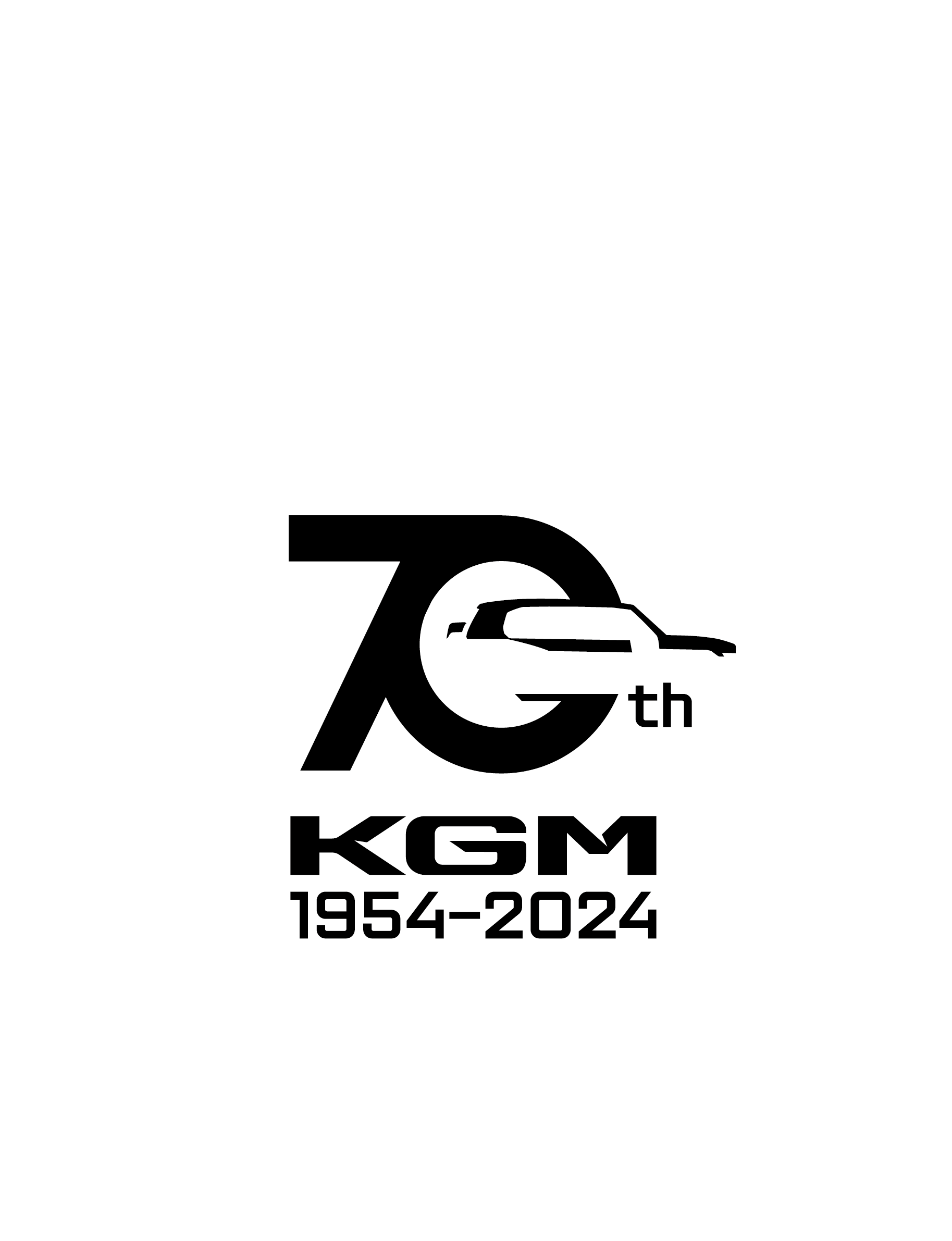 Logo KGM 70 year wit